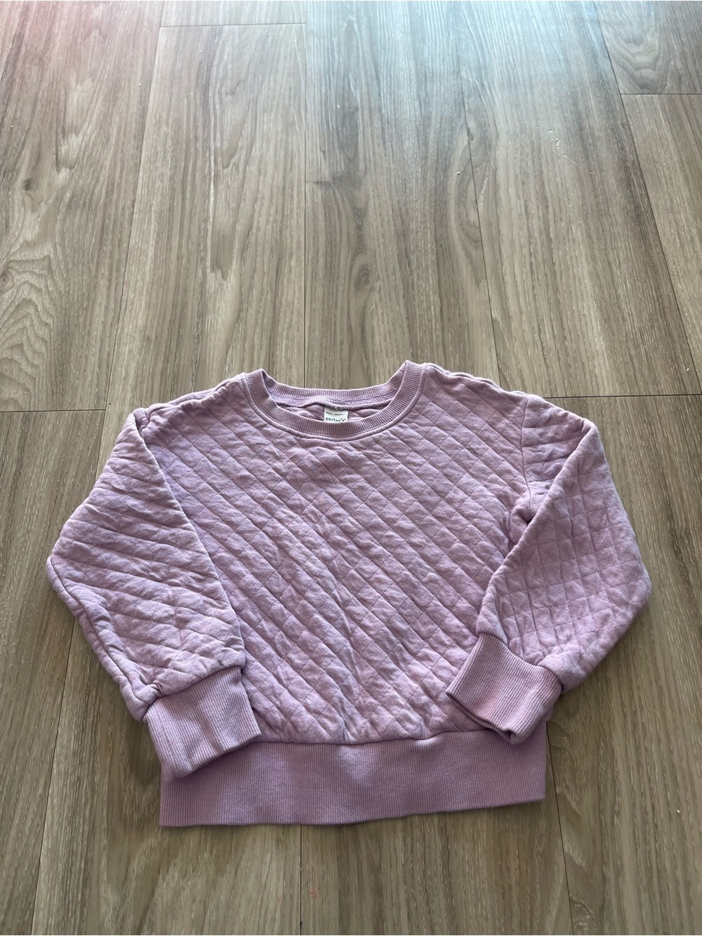Carter's Quilted Light Pink Crewneck Sweater